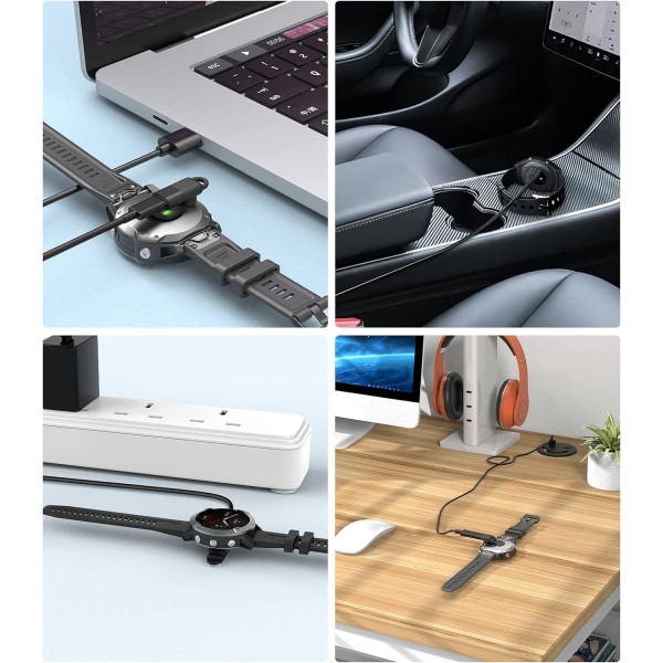 USB-C til Garmin-adapter, 2-pakning, 90 graders Type-C ladekabel Co