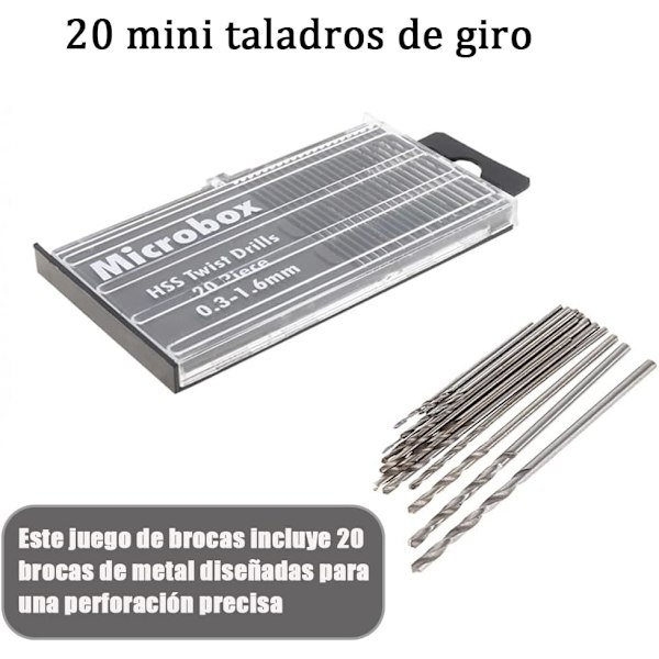 0,3mm-1,6mm HSS Mini Spiralborr Set 20st