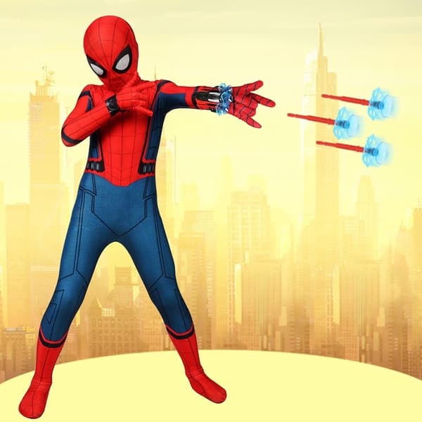 (2 sugkoppar pilar) Spiderman Spindelnätsskytt Spider Glo DXGHC