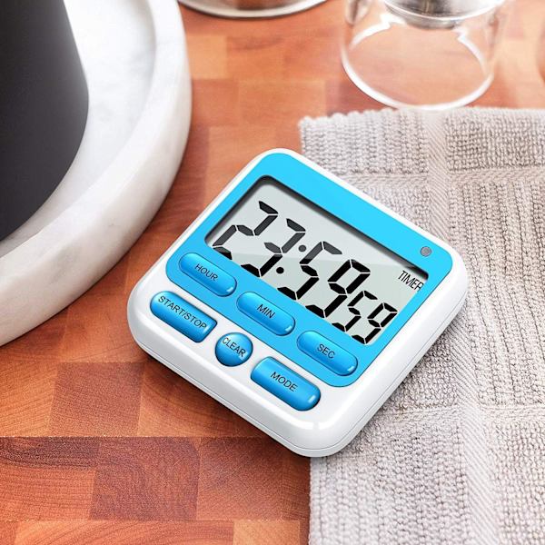 Digital kjøkkentimer med lydløs/høy alarm bryter PÅ/AV bryter,