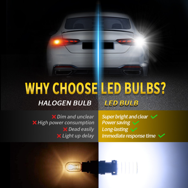 Bil LED blinklysdekoding 1156 anti-stroboskopisk (hvitt lys