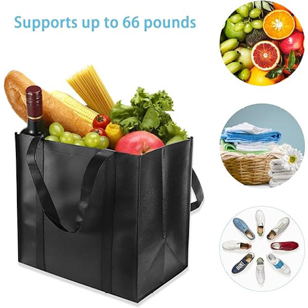 Foldbar Genanvendelig Indkøbspose 2-pak 38 x 35 x 25cm Holdbar Og