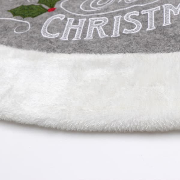 120cm grå julgransmatta God Jul Julgran