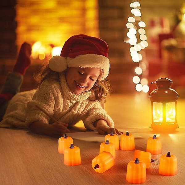 LED Pumpa Värmeljus, Orange Batteridrivna Höga Pumpor DXGHC