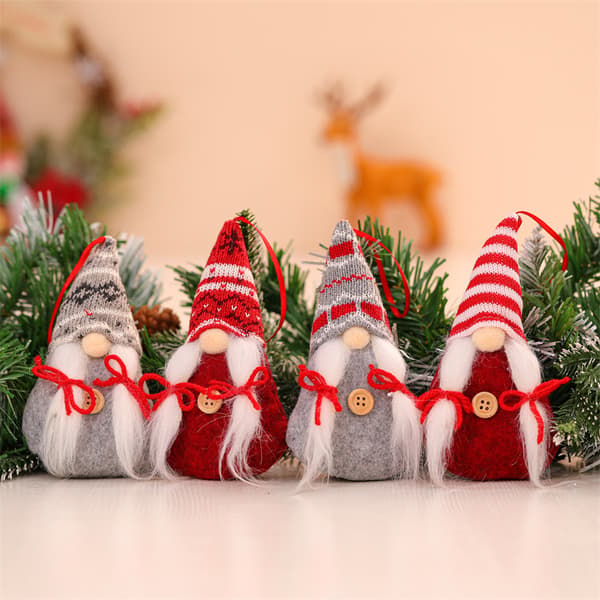 Tomte Julpynt Set om 8, Handgjorda Svenska Tomtar i Plysch