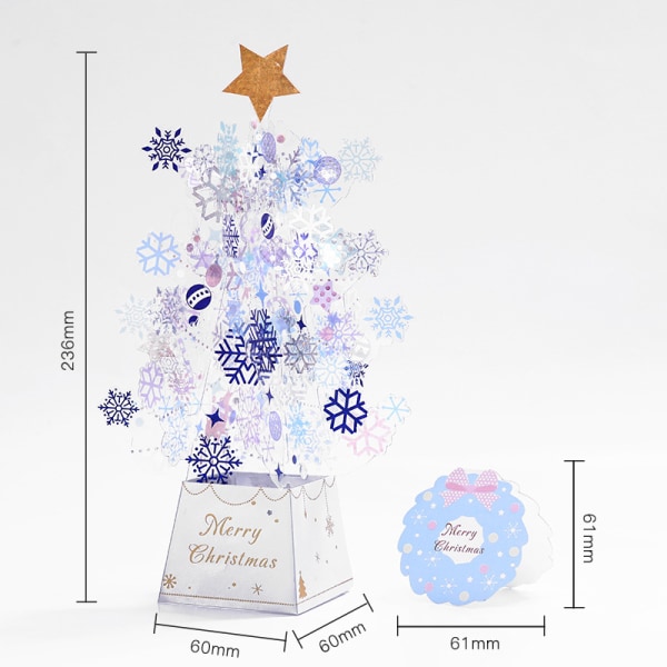 Jule lykønskningskort 3D tredimensionel kreativ jul g
