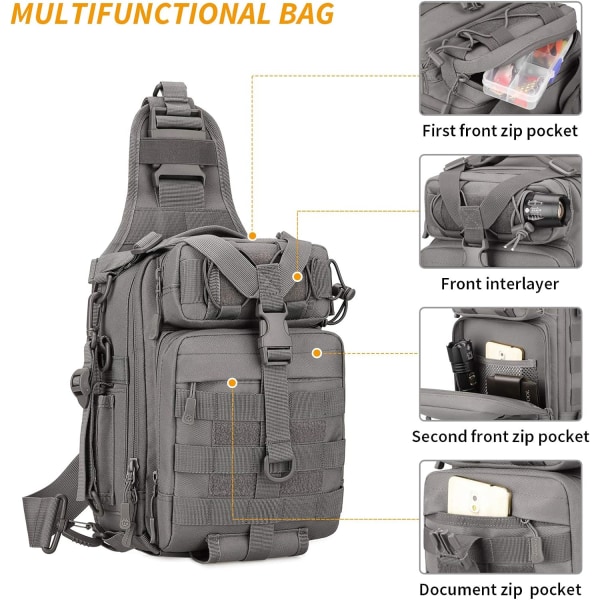 Taktisk Sling Bröstpack Molle Ryggsäck Mini Ryggsäck Assault Pac