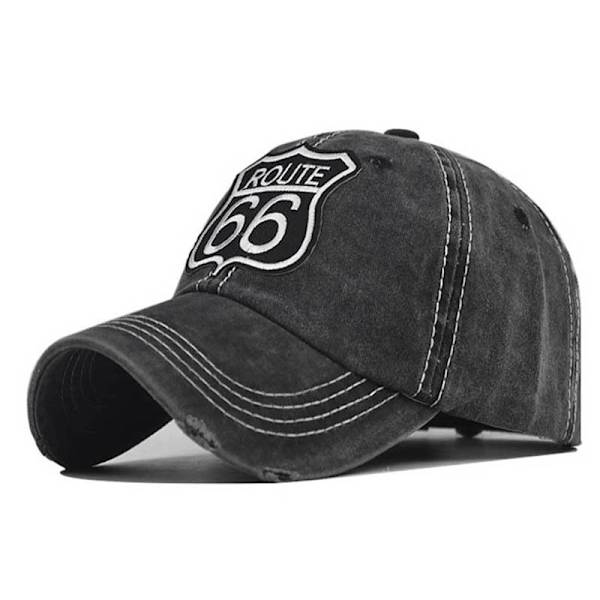 Vasket bomuld ny stil 66 bogstaver broderet baseballkasket vasket