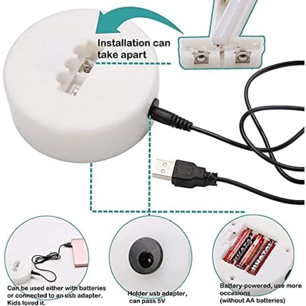 Kirkas LED-neonvalo - USB-virtalähde - Lämmin valkoinen - Pöytäkoriste