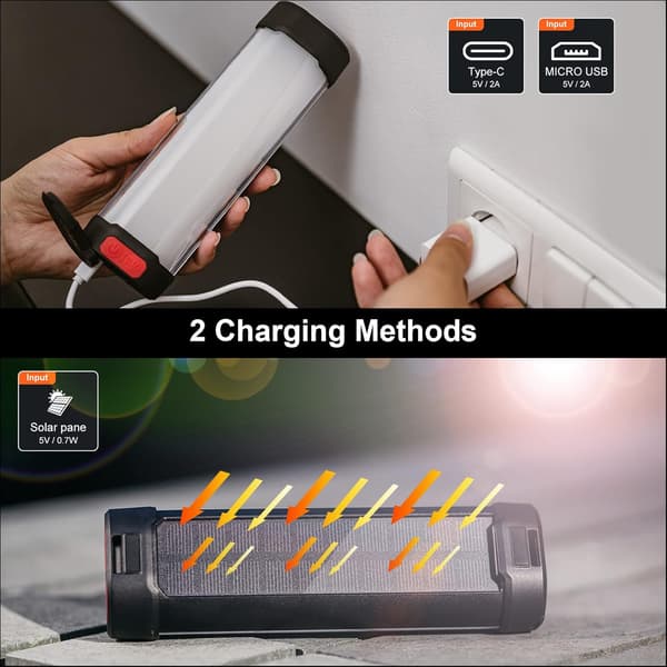 LED Campinglys, Oppladbar Campinglanterne med Magnetisk Base