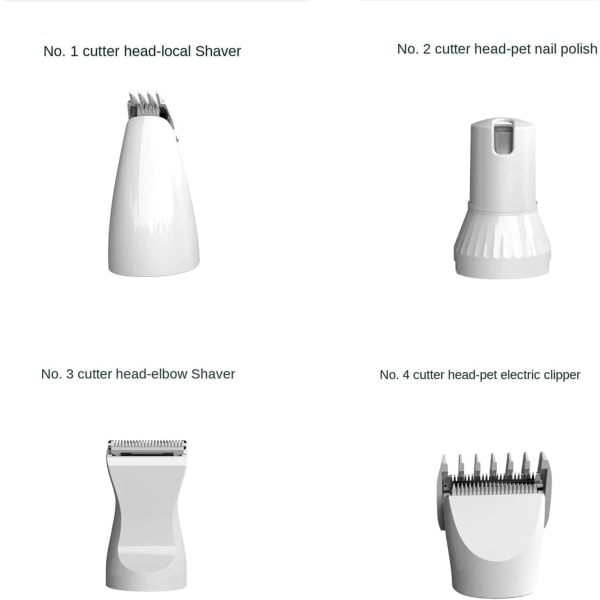 Fyra-i-ett Rakset, Lettuce Pets Grooming Set, 4-i-1 Sladdlös Elektrisk Trimmer, USB Laddningsbar Djurklippare