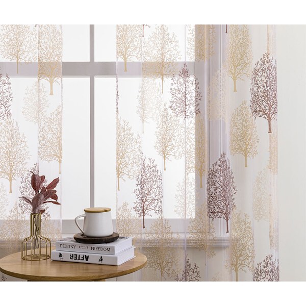 100*250cm Hæklet Broderi Transparent Øjegardin Gardin Semi