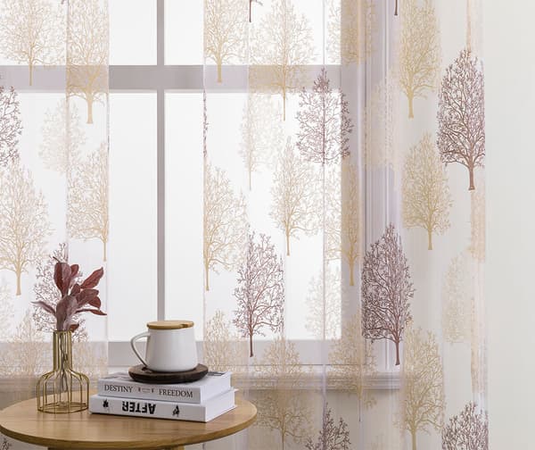 100*250cm krokbroderi transparenta öljetgardiner halv