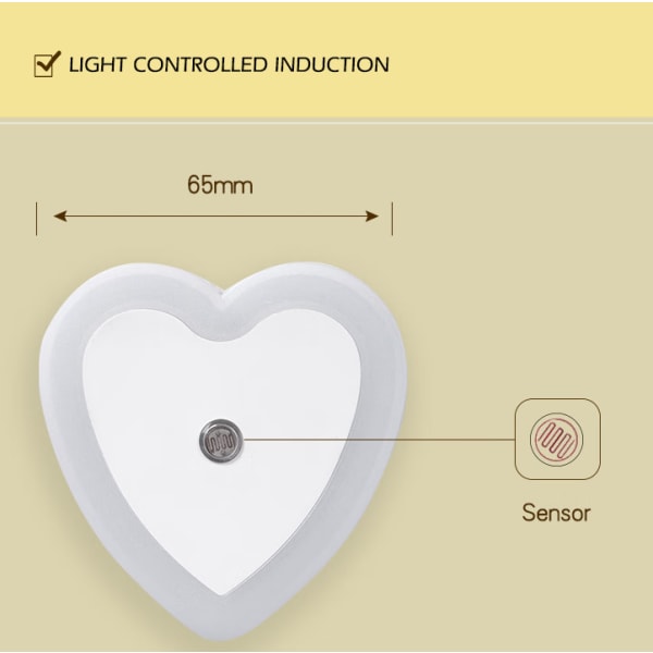 4-delt hjerteformet intelligent lysstyringssensor lille n