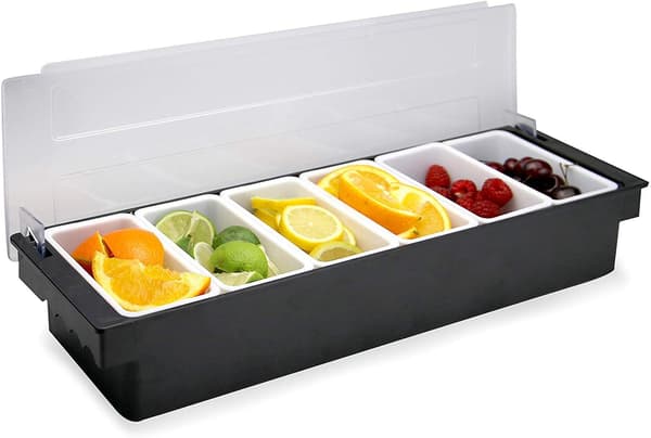 1 stk. Plastik Krydderi Dispenser 6 Rum (Sort) DXGHC