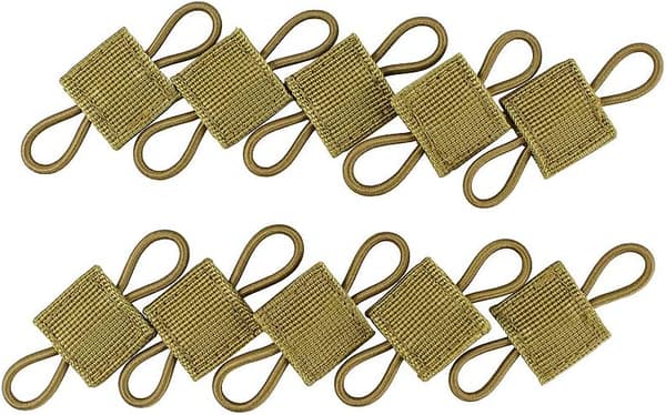 10-pack Taktiskt Utrustningsklämma Molle-vävbandshållare Elastisk Bunden Ribb