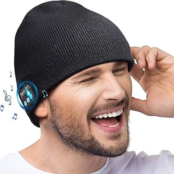 Bluetooth Hat Gaveideer til Mænd Vinterhat Mænd Kvinder, Bluetooth 5.0