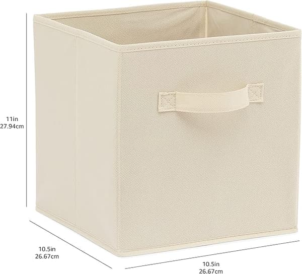 Sett med 2 sammenleggbare oppbevaringskuber, Beige DXGHC