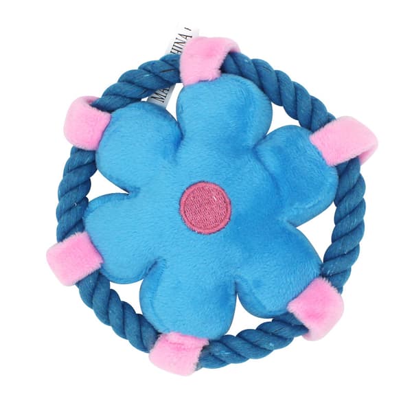3 st hundleksaker bomullsrep frisbee tricolor kast boll