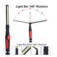 Arbeidslampe 2PC 15W 700 lumen 3000mAh COB-lamper - gul