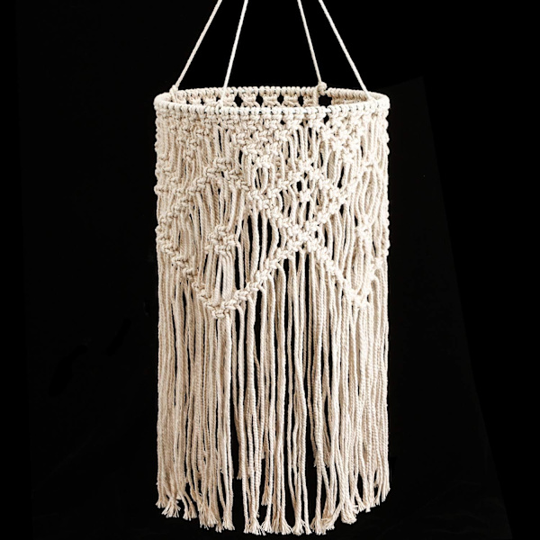 Hängande Lampskärm Macrame Lampskärm Ljusöverdrag Hänglampa Takdekoration för Vardagsrum, Sovrum och Badrum