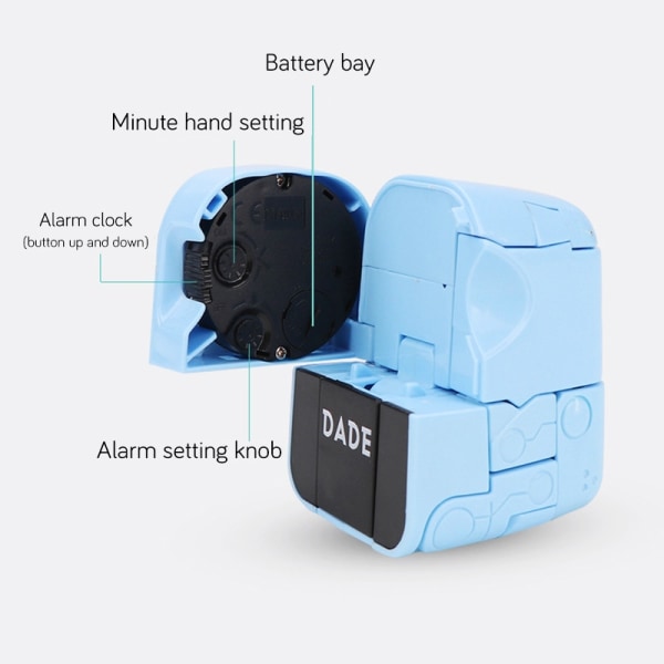 Cute Boy Kids Alarm Clock Cartoon Robot Dog Desk Clock Funny Reve