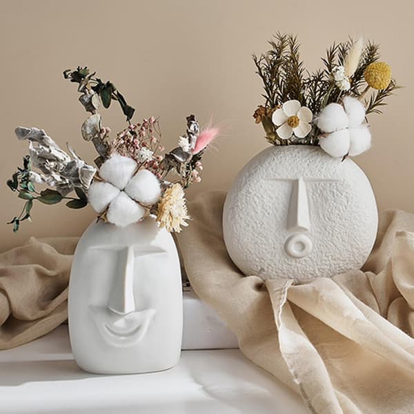 Heminredning Keramisk vas Blomsterarrangemang Ansiktsdesign L DXGHC