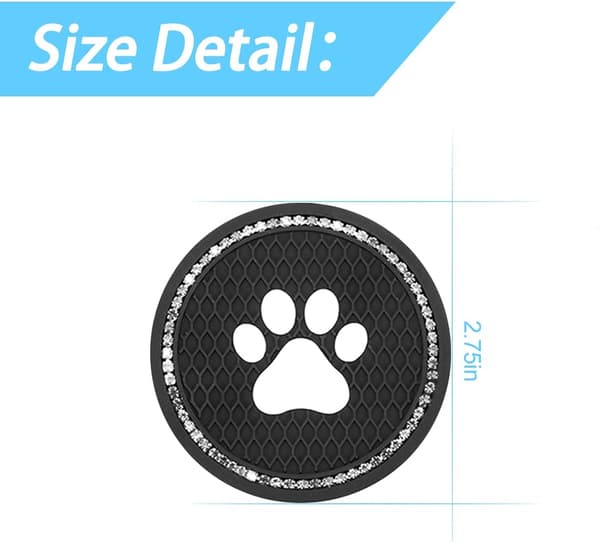 2 st Universal Bling Bilkopphållare, (Svart/Vit) Rhinestone Bil