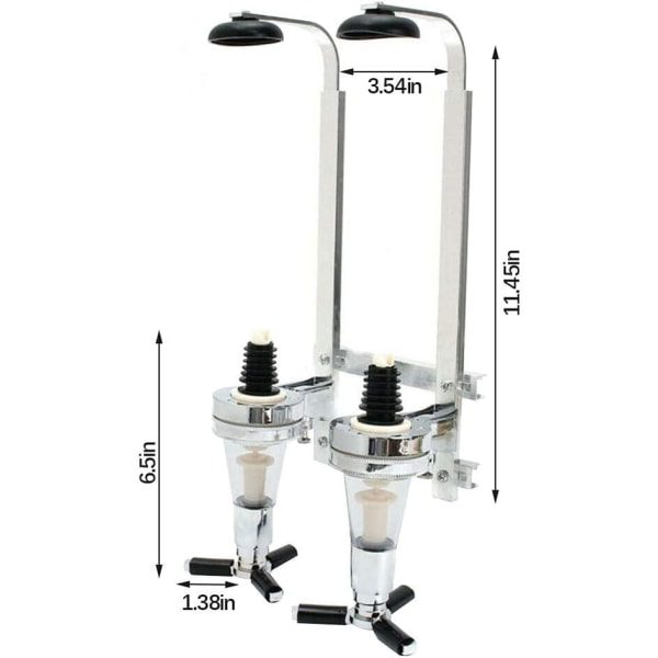 Veggmontert vinstativ, doseringsflaskedispenser, aluminium 2 flasker