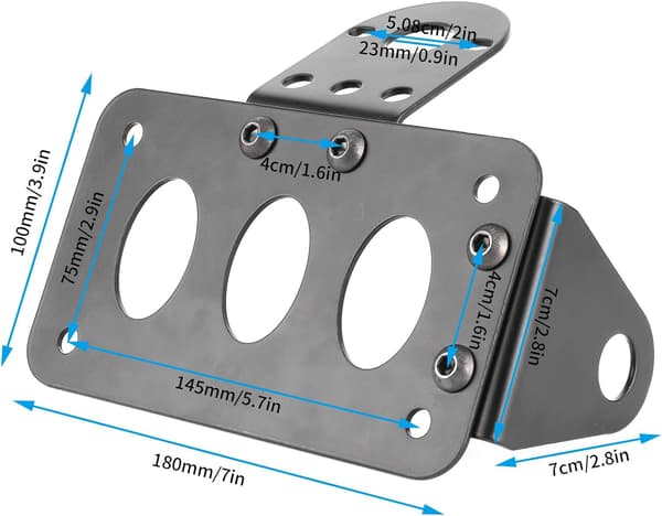 Motorsykkel Nummerplatefeste Brakett Aluminiumslegering Sidemontering