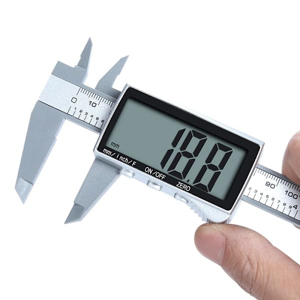 Digitaalinen vernier-mitta, jossa on suuri LCD-näyttö ja elektroninen mikrometri