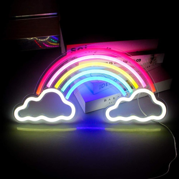 Regnbågs Neonljus Festivalkonst Neon Skylt Led Vägg Nattlampa De