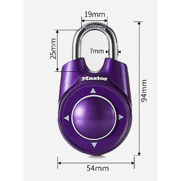 1 stk. Master Lock nulstillelig kombinationslås Speed Dial Asst Colors Black