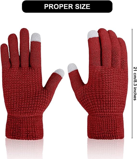 4 Par Dame Vinter Touchscreen Handsker Varme Strikket Tekstbesked Gl