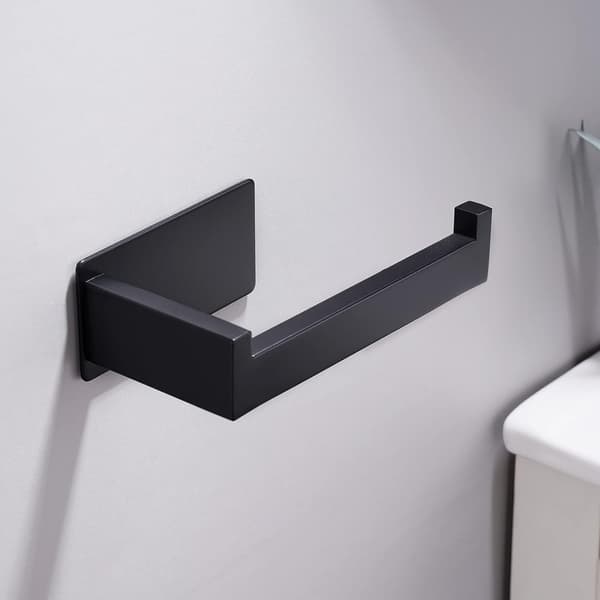 Selvklæbende Toiletpapirholder, Ingen Boring Stål Mat Sort
