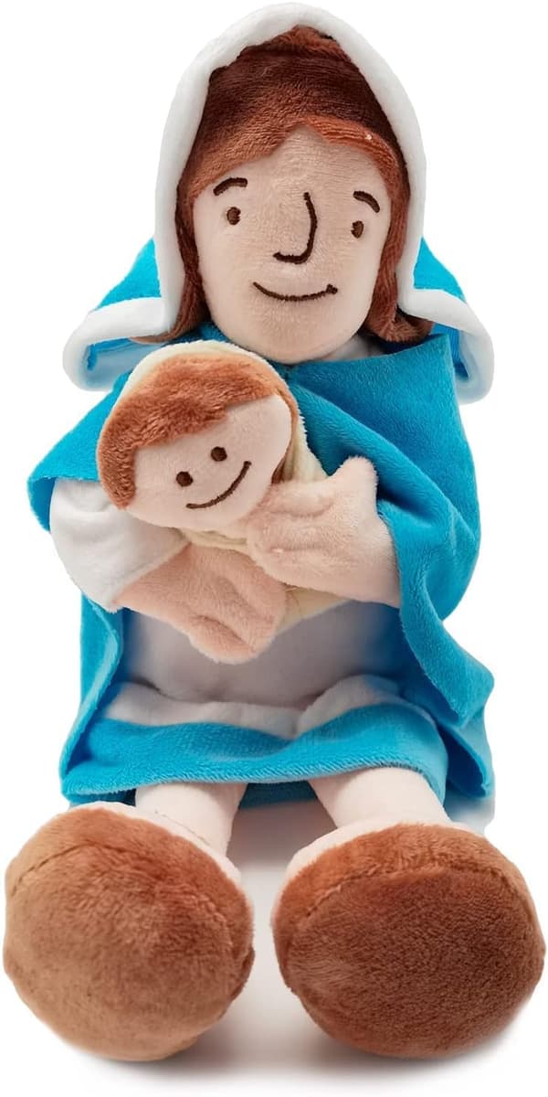 Mary Plushlud med Jesus Plushlud - Religiøs Gave