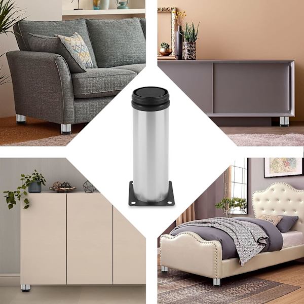4 st Justerbara Möbelben 6 tum / 150 mm Soffa Ben Set om 4