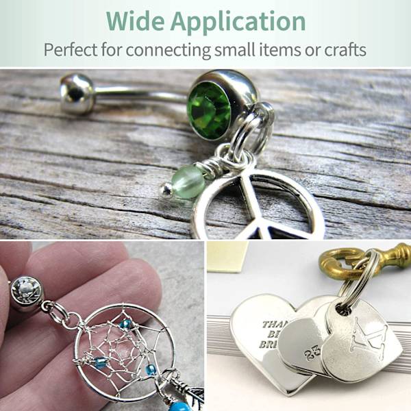 500 st 8 mm Dubbla Öglor Split Jump Rings Mini Metallring Con