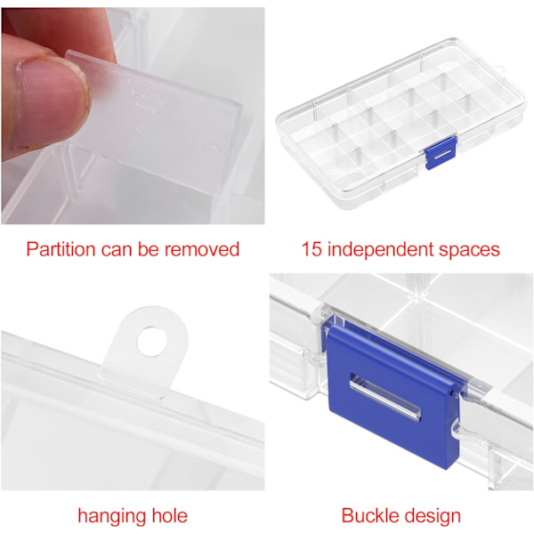 2 stk. Plastik Opbevaringsboks, Transparent Rum Opbevaring Bo DXGHC