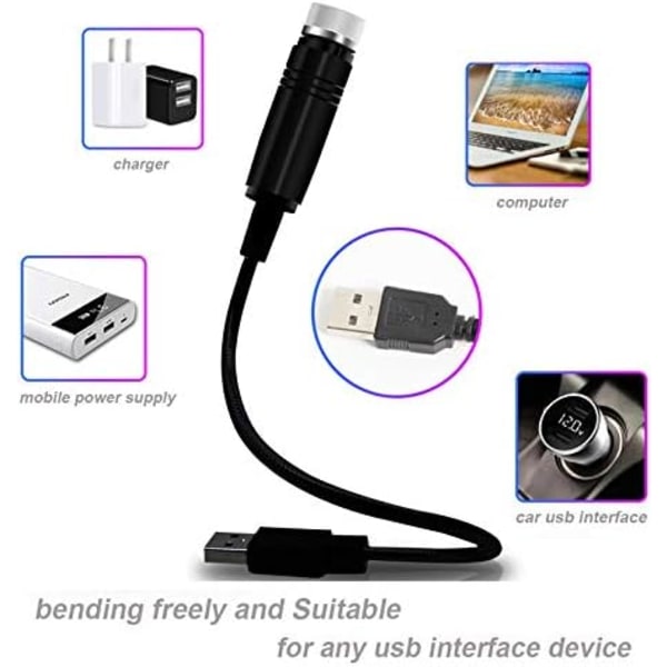 1 kpl Purppura USB Magic Ball Tähtivalot Auto Täynnä Tähtiä