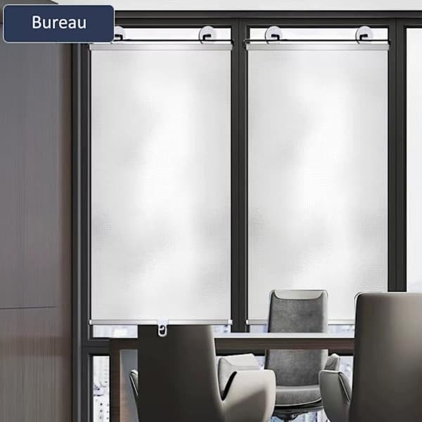 2-pack Blackout Roller Blinds with Suction Cups - Telescopic Portable Sunshade Roller Blind, Silver 40×60CM,AB