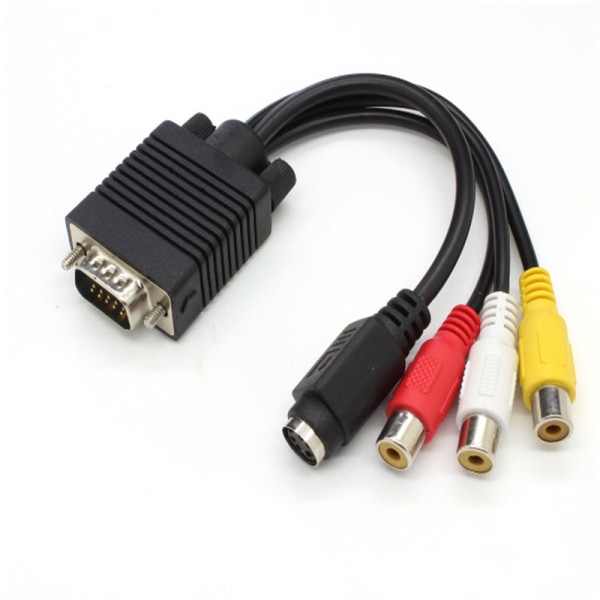 VGA to S +3RCA terminal cable VGA to quarter transfer cable four