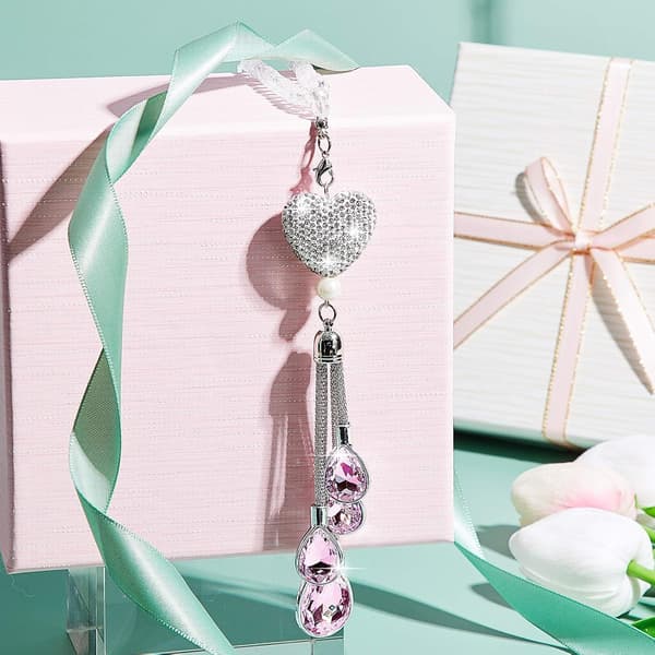 Bling Hjerte Diamant Biltilbehør, Krystal Bilspejl
