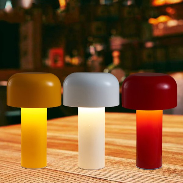 Bärbar Trådlös Touch Laddningsbar Skrivbordslampa USB, Gul