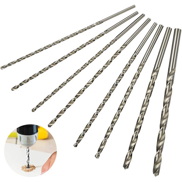 200 mm Extra Långa Borrbitssatser med diameter 4 mm, 4,2 mm, 4,5 mm