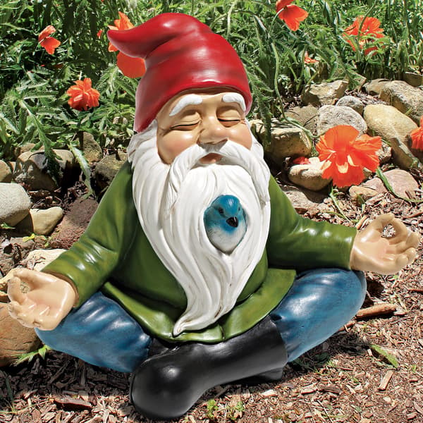 Hagegnom Statue, 8\", Harpiks, Fullfarge