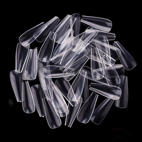 500 stk. Ballerina-formede Clear False Nails Akryl Tips