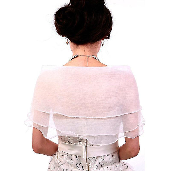 Bryllups-Slør i Gaze med Sløjfe-Klips, Mesh-Bolero, Elegant Damefest-Cocktail