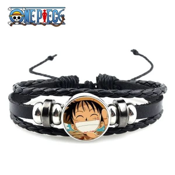 Figur Anime One Piece Anime Armbånd PU Luffy Armbånd Cosplay Rekvisita Halmhatt Pirat Smykker Rekvisita Leker Barn ,A