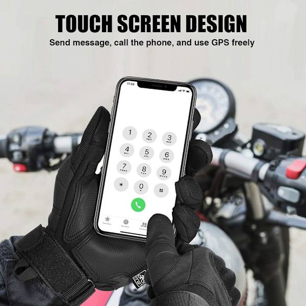 Motorcykelhandskar CE-godkända, unisex handskar för scooter i mellansäsong, storlek M